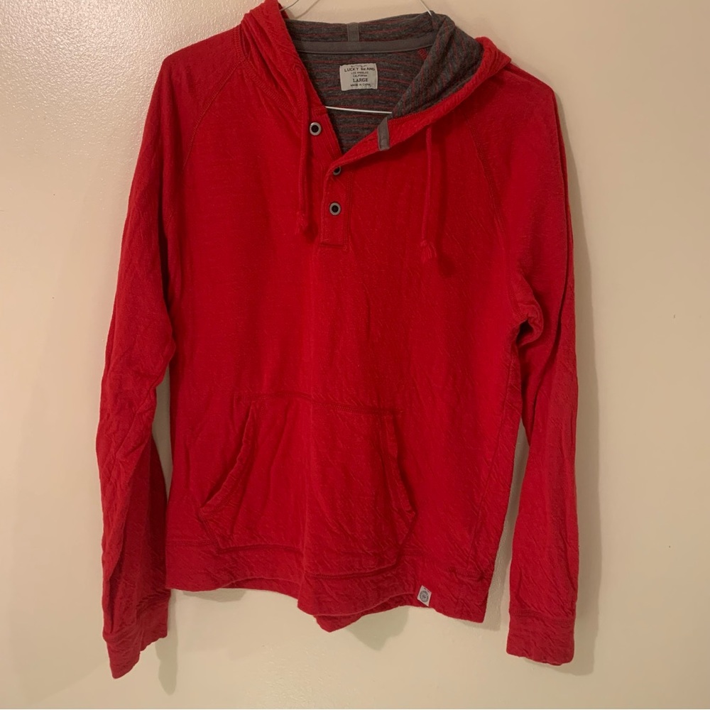 Men’s Lucky Brand Size L Red Hoodie